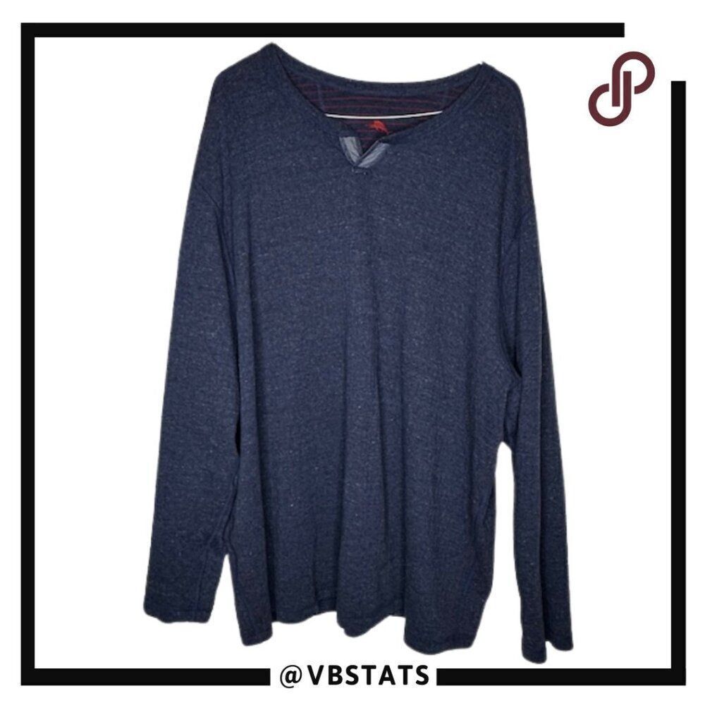 Tommy Bahama Reversible Long Sleeve Crew Neck Top in Size XXL (Gray / Gray-Red)